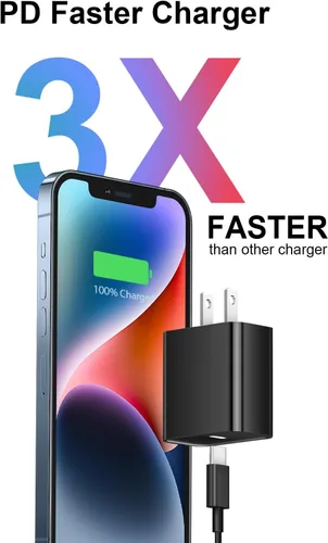Miniatura 2 de iPhone 14 13 12 11 Super Fast Charger [2Pack] cargador 20W Rapid USB C Wall Charger Block with 6FT Fast Charging Cable Compatible with iPhone
