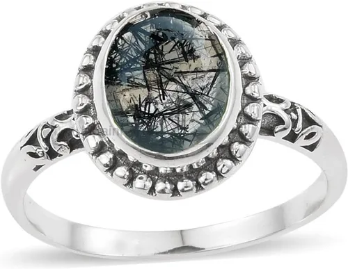 Miniatura 30 de Anillo de plata de ley 925 para mujer, anillo único de gema ovalada hecho a mano
