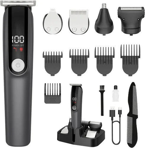 Cortadora de barba para hombres, maquinilla de afeitar eléctrica para nariz, cuerpo, cara y bigote, cortapelos de peluquería 5 en 1, afeitadoras