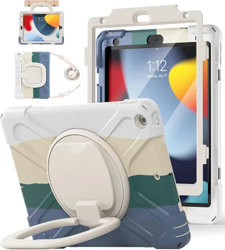 Miniatura 18 de BATYUE Funda para iPad de 9ª, 8ª y 7ª generación (funda resistente para iPad de 10.2 pulgadas 2021/2020/2019) con protector de pantalla, soporte