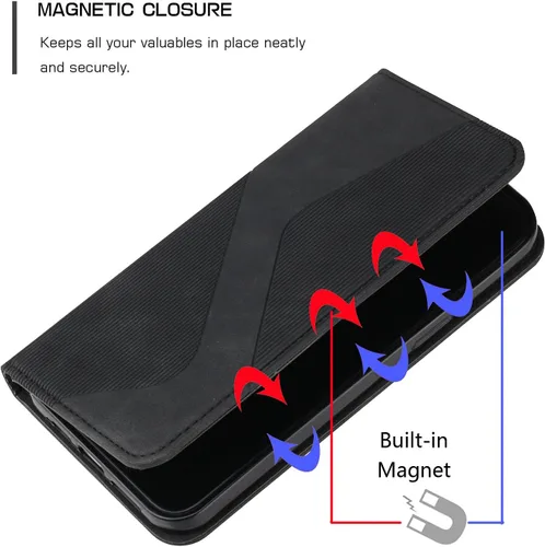Miniatura 2 de IVY Poco X3 Funda Billetera Para Poco X3, Cartera De Atracción Magnética En Forma De S Funda De Teléfono Flip Cover (Skin Touch Feeling) Para Xiaomi