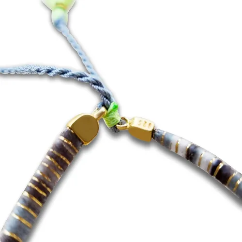 Miniatura 13 de Alef Bet by Paula Macrame Friendship Bracelet in Shades of Blue with Gold-plated Jewish Star of David Charm