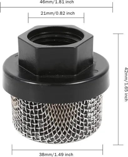 Miniatura 2 de Malla de filtro de entrada UNF de 7/8 pulgadas compatible con Graco 246385 para 390 490 390 PC Ultra 395 495 595 pistolas de pintura sin aire Ultra