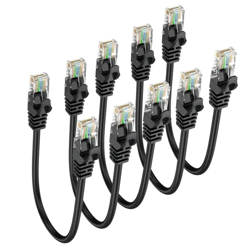 Miniatura 15 de Cable Ethernet Cat6 de 1 pie, paquete de 2 cables de conexión cortos de 1 pie (cable Cat 6, cable RJ45 de Internet, cable de red) 10 Gbps