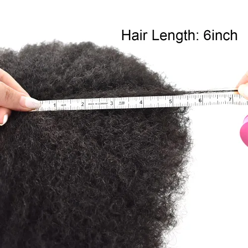 Miniatura 7 de Unidades de cabello para hombres negros Sistema de reemplazo de cabello humano brasileño Afro Coily Kinky Curly Hair Piece Inyección Piel PU Afro