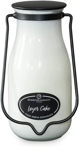 Miniatura 25 de Milkhouse Candle Company Vela de soja de manzana y caramelo, rodajas de manzana, canela, perfumada a vainilla dulce, tarro de mantequilla de 16