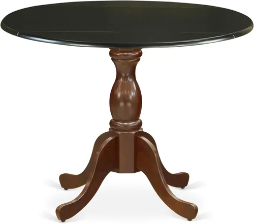 Miniatura 14 de East West Furniture DST-BCH-TP Dublin Mesa de comedor – una mesa redonda de madera maciza con base de gota y pedestal, 42 x 42 pulgadas, negro