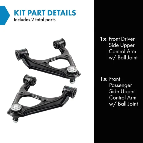 Miniatura 3 de TRQ Brazo de control superior delantero con conjunto de rótulas compatible con Mazda Miata 1990-1997