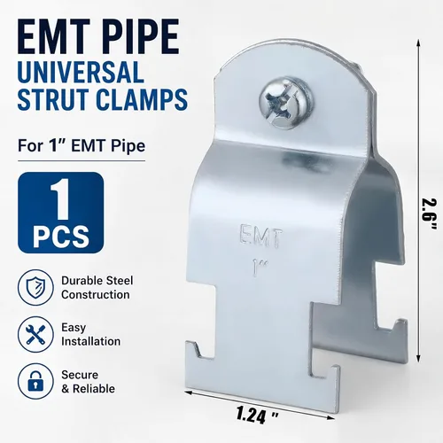 Miniatura 3 de Landhoow Emt Pipe - Abrazaderas universales de puntal para canal, accesorio de conducto electro galvanizado con perno y tuerca, herramienta