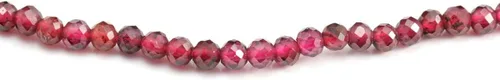 Miniatura 2 de 2 hebras de cuentas de piedra natural granate, cuentas sueltas facetadas para hacer joyas, collares, longitud de 15 pulgadas, tamaño 0.118 in