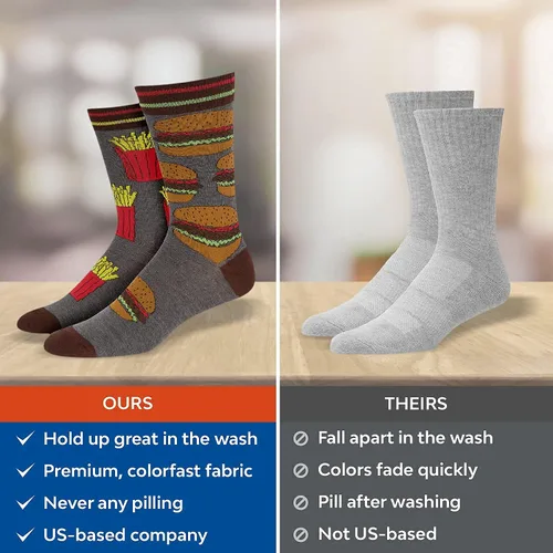 Miniatura 6 de NKPT Fun Socks for Men Mens Funny Socks Novelty Socks Funky Socks Men Crazy Socks for Men Single Packs