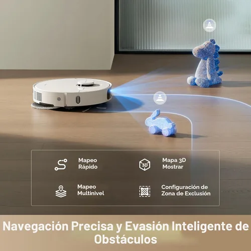 Miniatura 8 de DREAME Aspiradora y trapeador robot D30 Ultra, potente succión de 25,000 Pa, estación base todo en uno con 100 días de vacío automático, tecnología