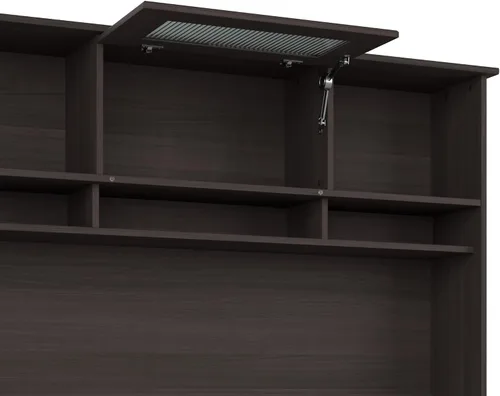 Miniatura 5 de BUSH FURNITURE Mueble de madera de roble, color café de 60 pulgadas, Madera, Heather Gray