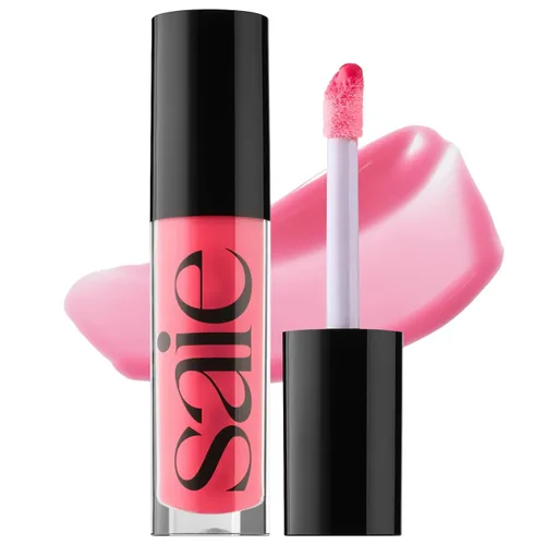 Miniatura 19 de Saie Glossybounce - Brillo labial hidratante y aceite labial con tinte híbrido con ácido hialurónico y aceite de jojoba para labios no pegajosos