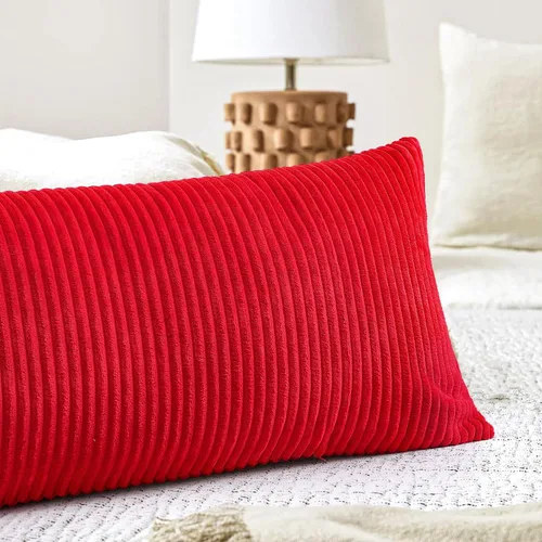 Miniatura 179 de Artscope Fundas de Almohada de Pana a Rayas Acogedoras Súper Suaves Decorativas Cuadradas Fundas de Cojín para Sofá Sillón Dormitorio Decoración