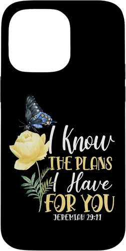 Miniatura 21 de Christian Bible Verse Butterfly Rose Flower Jeremiah 29:11 Case for iPhone 17