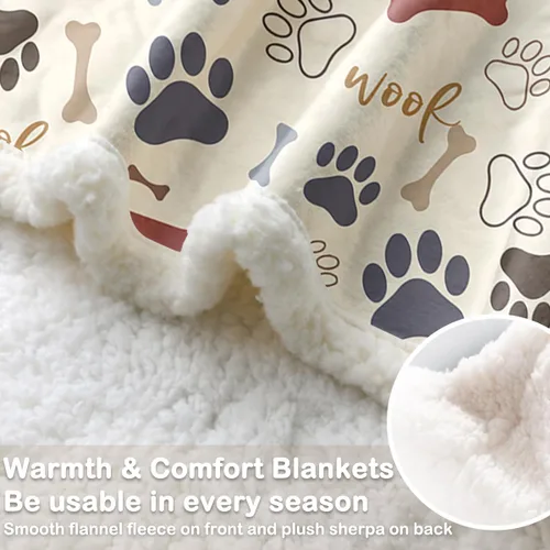 Miniatura 60 de Autumn Teddy Dog Patchwork Sherpa Blanket Fall Cozy Throw Blanket Cute Puppy Quilt Style Warm Soft Blanket for Couch Sofa Bedroom Decor 50x60 Inches