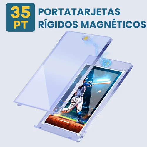 Miniatura 4 de 60 unidades de portatarjetas magnéticos, portatarjetas de un toque de 35 puntos, estuche de plástico duro con protección U-V para tarjetas