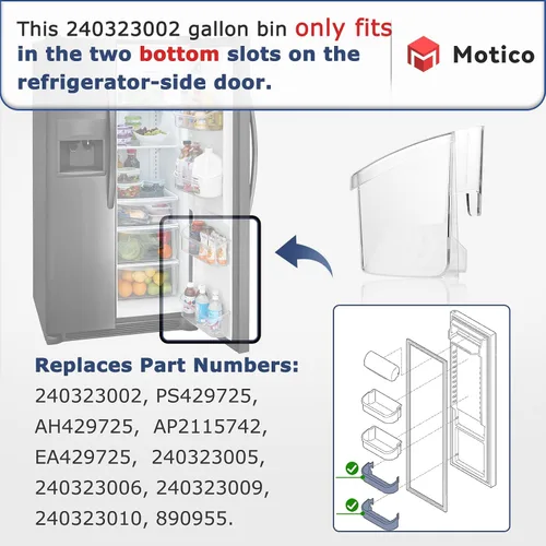Miniatura 3 de UPGRADE 240323002 Compartimento para puerta de refrigerador Compatible con Frigidaire FGHS2631PF4A, FGHS2655PF5A, Reemplaza 240323006 240323009