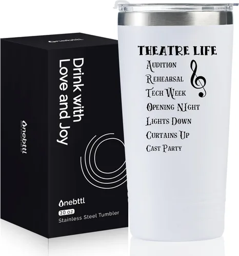 Miniatura 8 de Onebttl Regalos de teatro, regalos de Broadway para músicos, actores y profesores de música en el Día Mundial del Teatro, cumpleaños y Navidad, vaso
