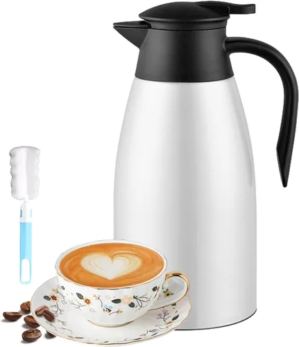 Miniatura 10 de Jarra térmica de café de 70 onzas para mantener el calor, 2 dispensadores de Airpot, olla térmica aislada al vacío de acero inoxidable para café