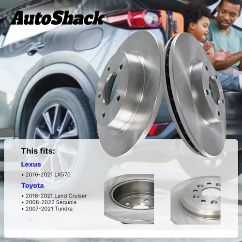 Miniatura 2 de AutoShack 13.9" (353 mm) Rotores de freno ventilados delanteros de repuesto para Toyota Tundra 2007-2021 Toyota Sequoia 2008-2022 Lexus LX570