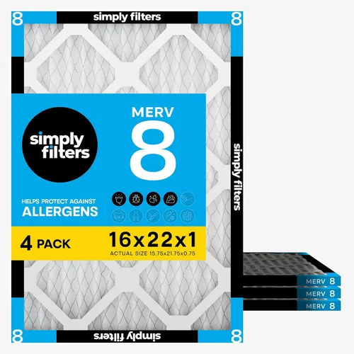 Miniatura 33 de Simply Filtro de aire de 10 x 20 x 1, Merv 8, MPR 600, paquete de 4, filtro de aire de horno para HVAC (tamaño real: 9.75 x 19.75 x 0.75 pulgadas)