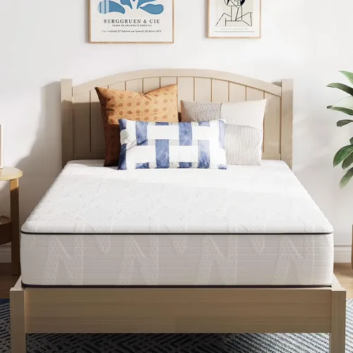 Miniatura 16 de Novilla Colchón híbrido tamaño matrimonial de 6 pulgadas, colchón híbrido de tamaño matrimonial con espuma BioAir Comfort para aliviar la presión