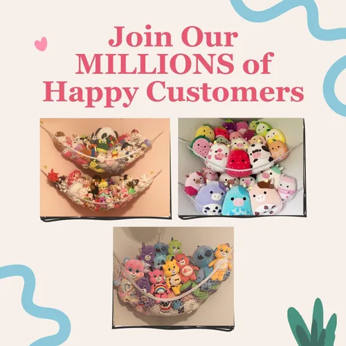 Miniatura 6 de Lilly's Love Hamaca grande para animales de peluche, organizador colgante de esquina, almacenamiento de juguetes, red de almacenamiento de animales