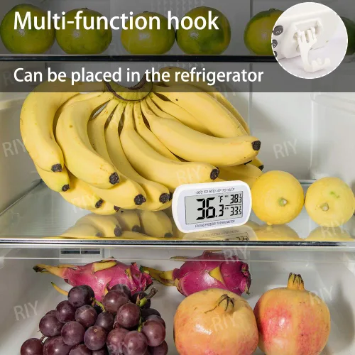 Miniatura 3 de Termómetro de refrigerador digital, termómetro para frigorífico y congelador, termómetro para habitación, resistente al agua, pantalla LCD grande