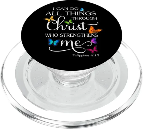 Miniatura 7 de I Can Do All Things Through Christ Butterfly Art - PopSockets religiosos intercambiables PopGrip