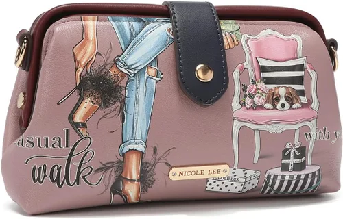 Miniatura 2 de Nicole Lee Cartera plegable con solapa y correa de muñeca desmontable, cartera de mano de noche, múltiples tarjeteros y ventanas de identificación