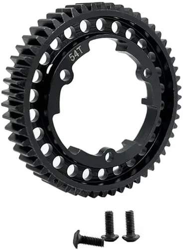 Acero 54T Engranaje recto 6449 para TRAXS 1/5 X-maX 6S 8S 1/7 XO-1 1/10 E-Revo 2.0 VXL MAXX RC Actualizaciones de piezas - (Color: Negro)