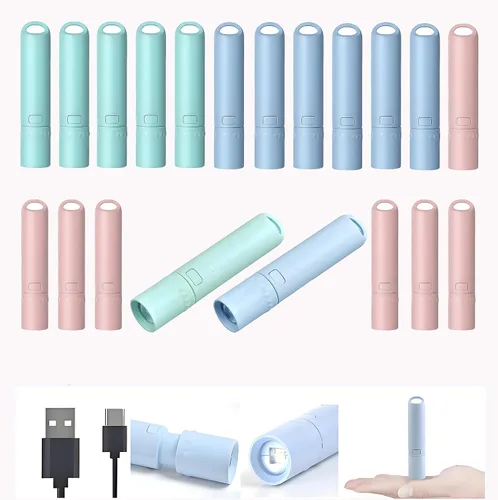 Miniatura 7 de Paquete de 5 mini linternas LED pequeñas, luces de flash recargables USB C, linternas ultraligeras con zoom para el hogar, emergencia, camping