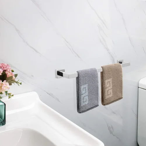 Miniatura 8 de NearMoon Barra para Toallas, Accesorios de Baño Premium Engrosado de Acero Inoxidable Cuadrado, Estante para Toallas de Ducha para Baño, Soporte