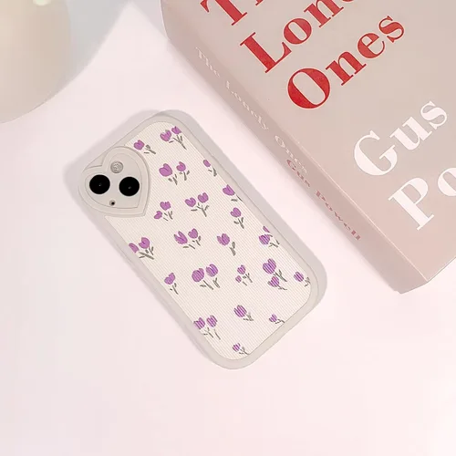 Miniatura 3 de Lovmooful Funda compatible con iPhone 13, diseño floral con lente de amor, protector de parachoques para niñas y mujeres, TPU suave a prueba