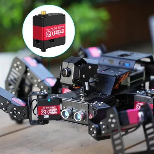 Miniatura 6 de LX-224 Serial Bus Servo, 3 Conectores 44.1 lbs Gran Torque Doble Rodamiento de Bolas Motor Servo de Metal Completo Equipado con Sistema