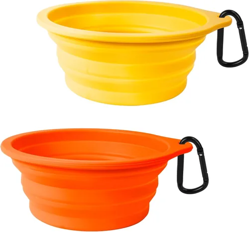 Miniatura 11 de PetBonus - 2 unidades de tazones plegables de silicona para perros, libres de BPA, aptos para lavavajillas, portátiles, plegables, expandibles