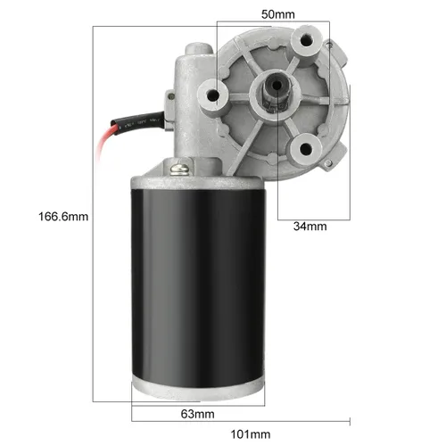 Miniatura 5 de uxcell Motor-reductor de alto par. Reductor de velocidad.