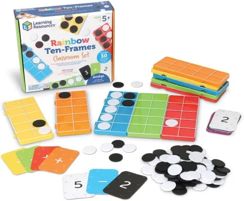 Miniatura 9 de Learning Resources Juego de diez marcos magnéticos gigantes, manipuladores matemáticos, suministros para profesores, regreso a clases, a partir de 5