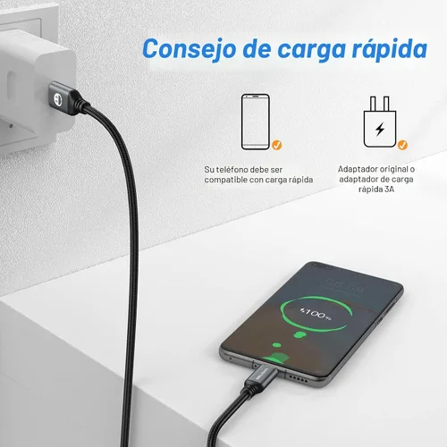 Miniatura 6 de Cable USB Tipo C CarPlay Paquete de 5 de 3 Pies, Cables Trenzados de Cargador de Coche de Carga Rápida USB Tipo A a C para 17/17 Pro/16e/16/15 Pro