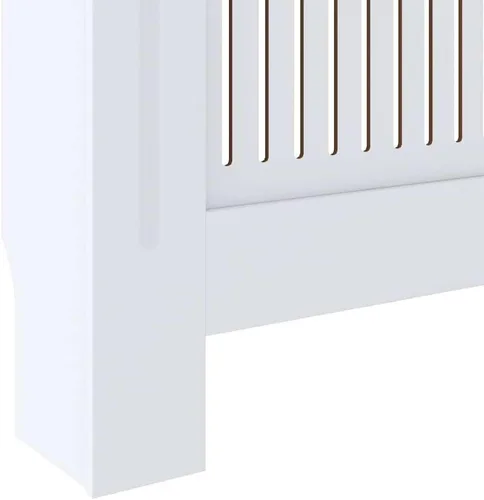 Miniatura 6 de vidaXL Cubierta del radiador, gabinete de cubierta de calentador de diseño de listones con estante de almacenamiento superior, ocultar tubos Marrón