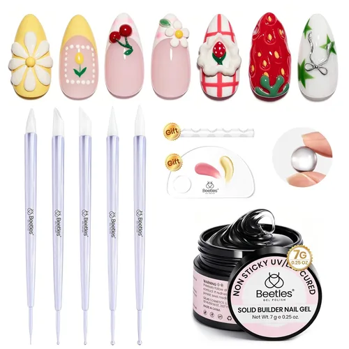 Miniatura 12 de Beetles - Lápiz de punteado para uñas 4 en 1, herramientas de arte para manicura en diseño esférico con marcaje de tamaño y cabeza de presión