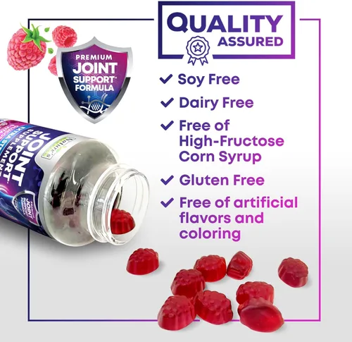 Miniatura 7 de Suplemento de apoyo articular – Gomitas de glucosamina extra fuerte que apoya la salud de las articulaciones y la flexibilidad para la espalda