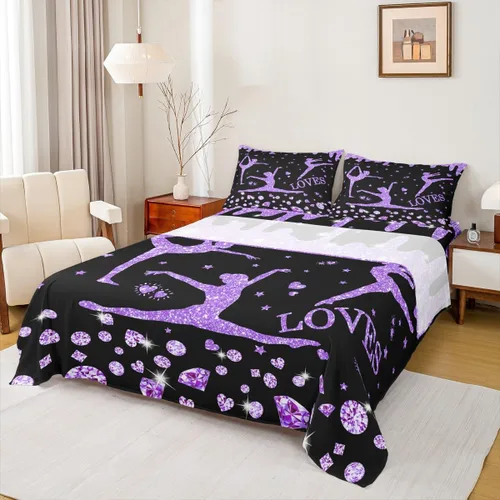 Miniatura 26 de Erosebridal Juego de sábanas de gimnasia para niñas y niños, tamaño individual, juego de sábanas de teñido anudado arcoíris, juego de ropa de cama
