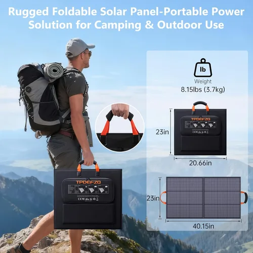 Miniatura 2 de Panel solar portátil de 110 W, ETFE IP68, impermeable, 20 V, cargador de panel solar, 25% de alta eficiencia para acampar al aire libre, portátiles