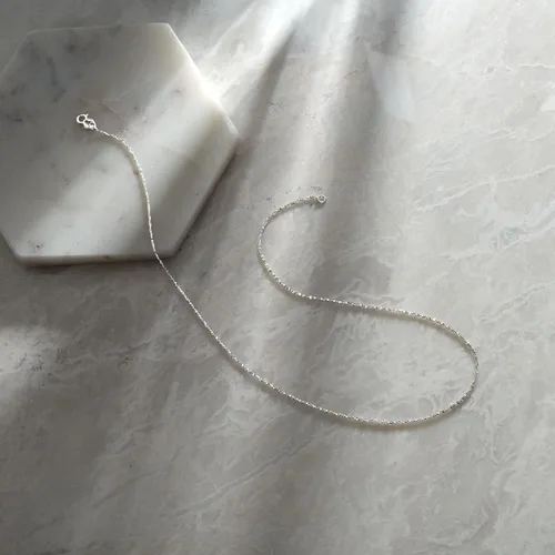Miniatura 7 de Ross-Simons Collar italiano de cadena trenzada de oro blanco de 0.039in de 14 quilates