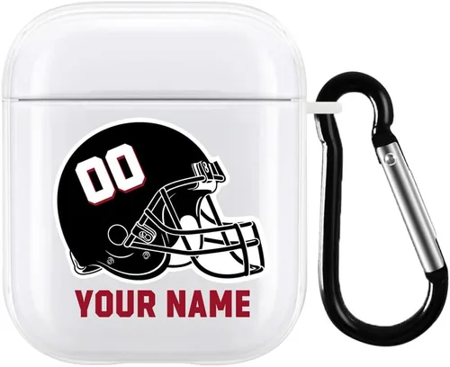 Miniatura 11 de Funda de casco de fútbol con nombre y número para Apple AirPods de 2ª y 1ª generación, regalo personalizado para fanáticos de los deportes de Arizona