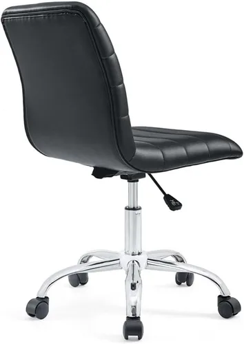 Miniatura 6 de Hawthorne Collections Silla de oficina giratoria de escritorio para computadora con respaldo medio sin brazos en negro