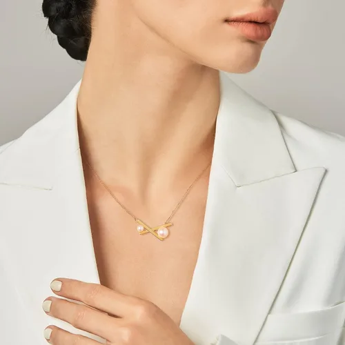 Miniatura 3 de IDOKAWA Pearl Pendant Necklace for Women, Freshwater Cultured White Pearl, Sterling Silver, Adjustable Length, Minimalist Jewelry Gift for Girls